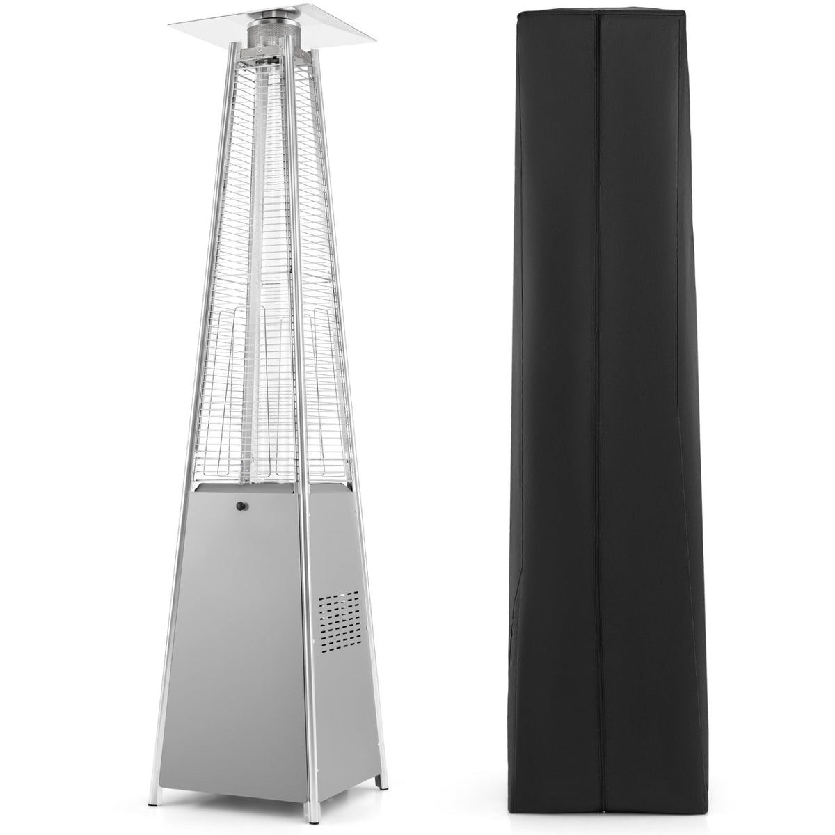 DirectDeals 45,000 BTU Pyramid Propane Patio Heater with Cover & Wheels
