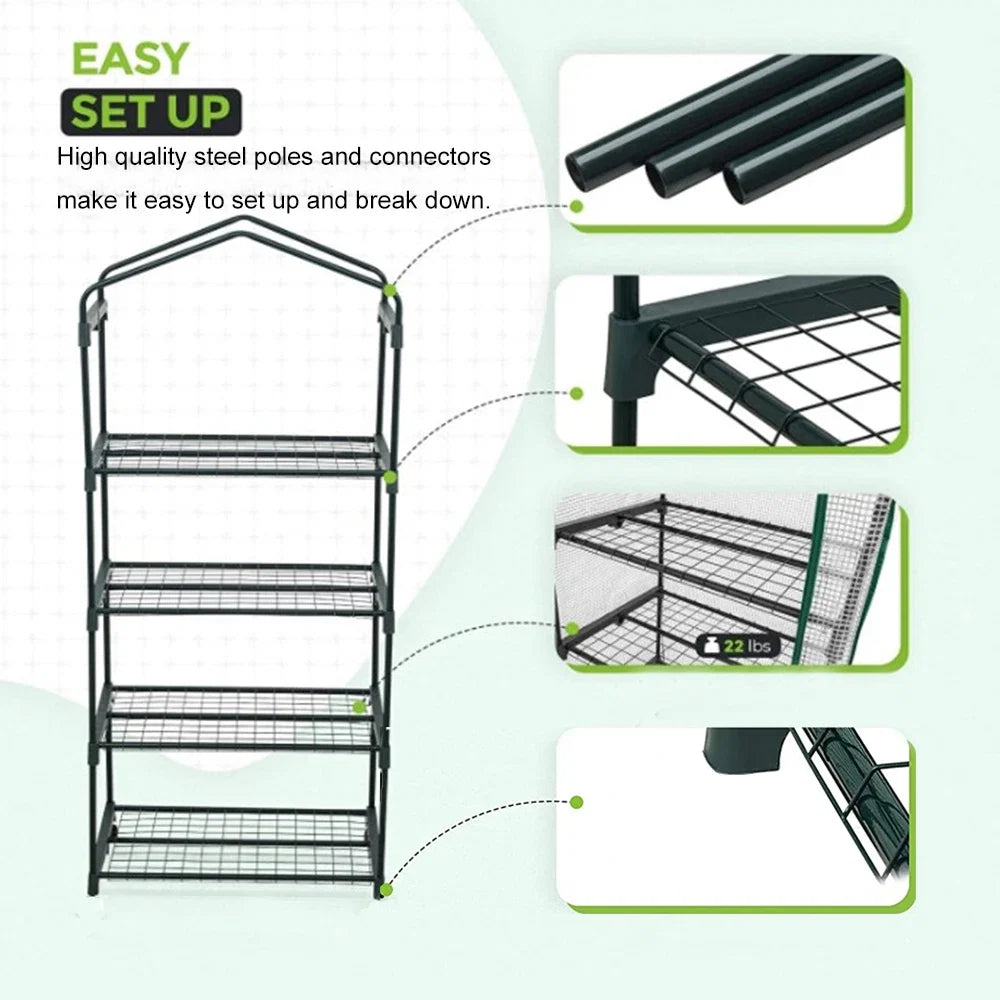 Mini Portable Greenhouse With Frame – Waterproof, Temperature-Retaining Cover for Patio, Balcony & Outdoor Use (69x49x158cm)