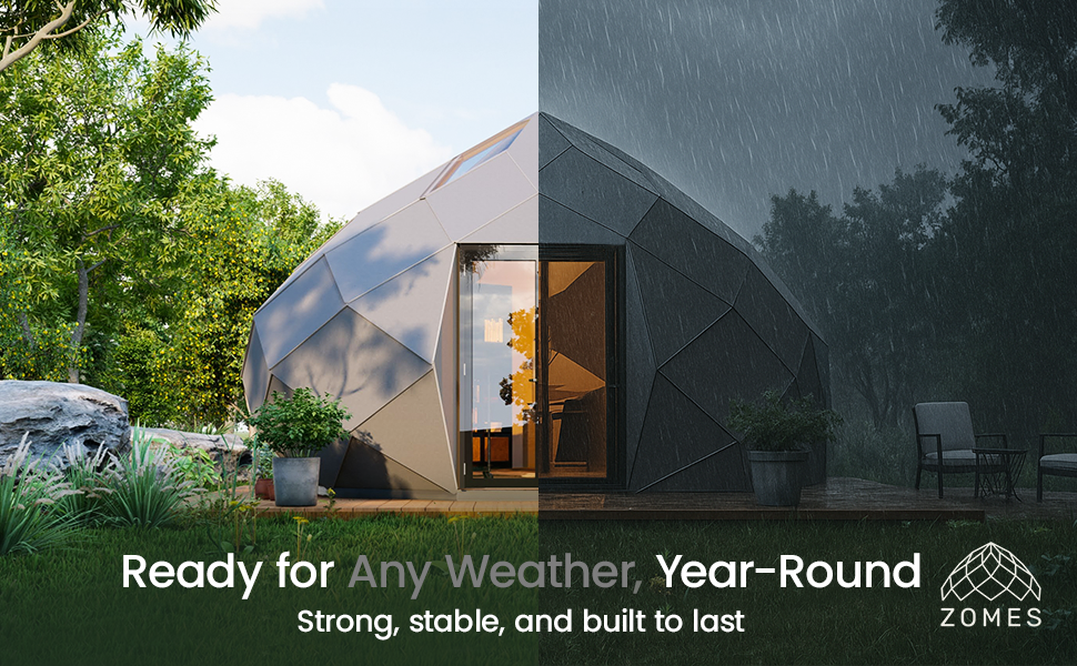 Patio Elegance Zomes Pod – 120 sq ft Eco-Friendly Outdoor Office & Studio Pod, Insulated, Noise-Dampening, Mold & Pest Resistant, All-Season