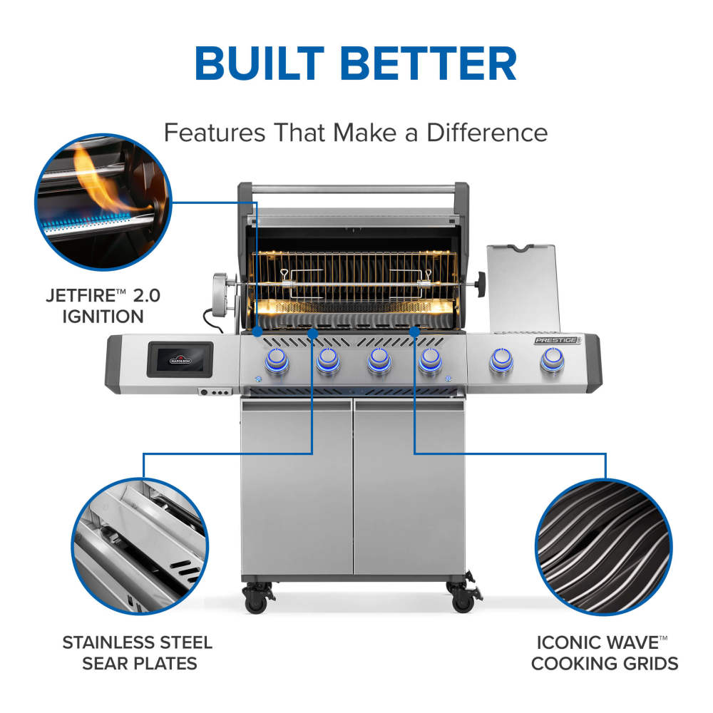 Napoleon Prestige PRO 500 Smart Gas Grill – 4 Burners & Infrared Sear Zone