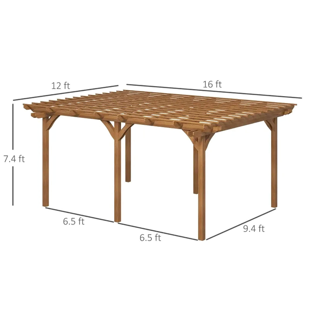 Alora 9x12FT Premium Outdoor Wooden Grape Trellis Pergola