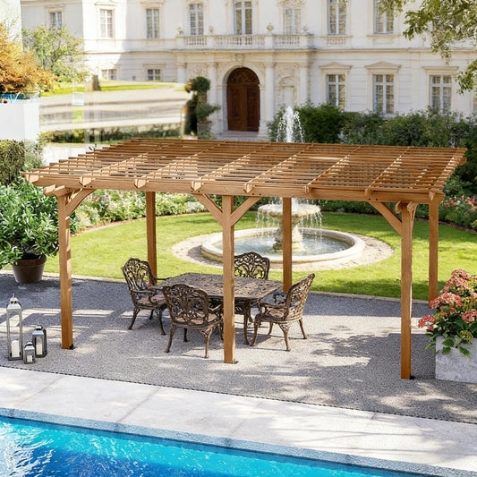 Alora 9x12FT Premium Outdoor Wooden Grape Trellis Pergola