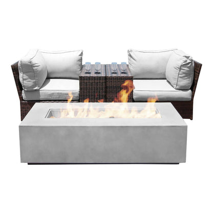 Outdoor Wicker Conversation Set with Cushions & Fire Pit
