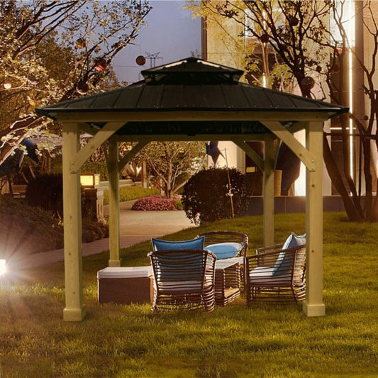 Alora Premium 10x10FT Outdoor Patio Hardtop Gazebo With Double Steel Roof