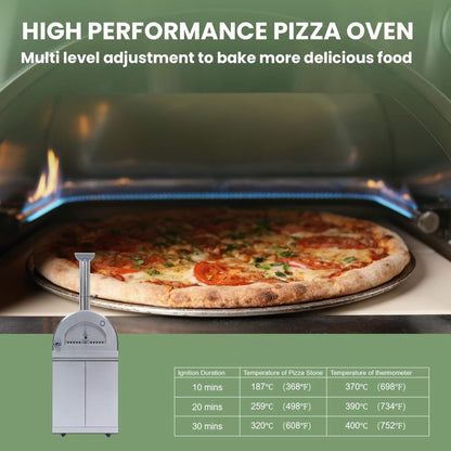 128-Inch Outdoor Kitchen Island with Pizza Oven & Refrigerator – SAK75770