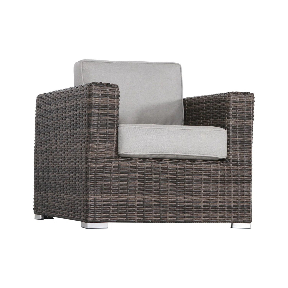 3-Piece Wicker Patio Set with 60,000 BTU Fire Pit – Espresso / Gray
