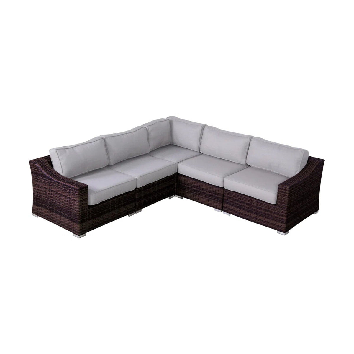Modular Outdoor Wicker Sofa Set with Cushions – Aluminum Frame