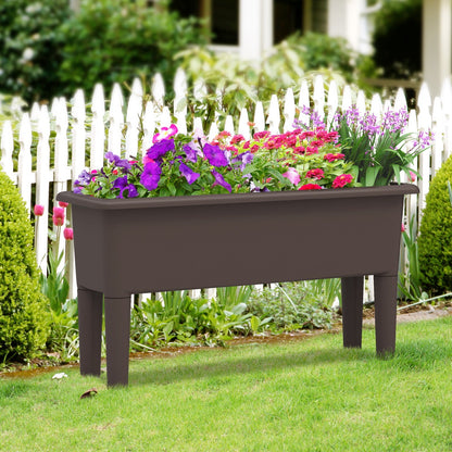 Set of 2 Self-Watering Raised Garden Bed Planters With 16" Detachable Legs & Drainage Hole – 7.7 Gallon