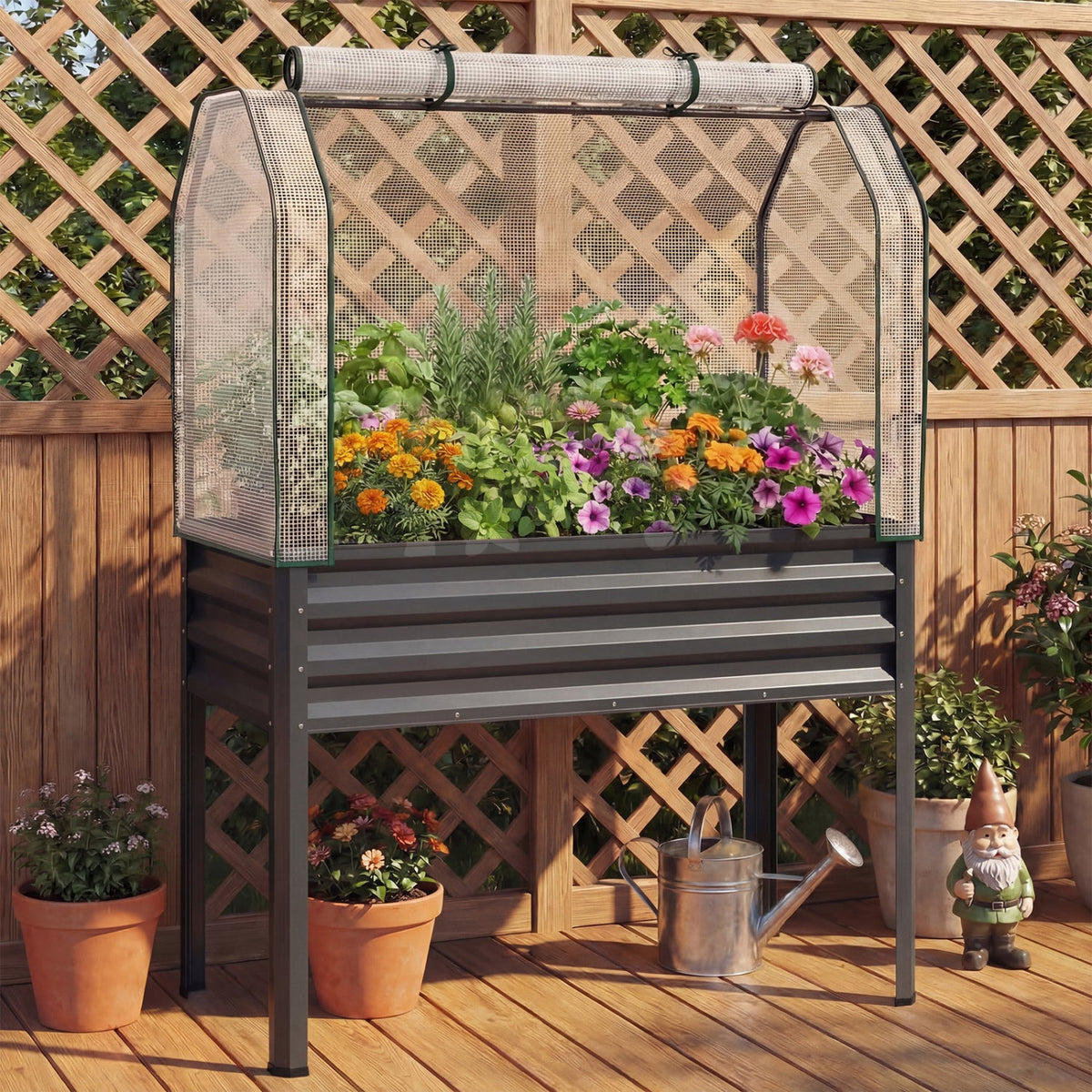Raised Garden Beds with Legs & Greenhouse Covers – Set of 2