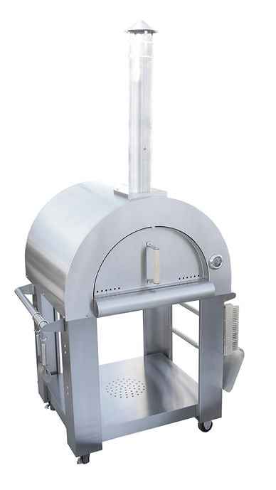 KoKoMo 32" Built-In Wood-Fired Pizza Oven With Ceramic Cooking Floor, Integrated Thermometer & 900°F Capability