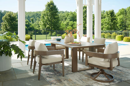 Serene Bay 7-Piece Outdoor Dining Set – Dark Brown, Seats 6