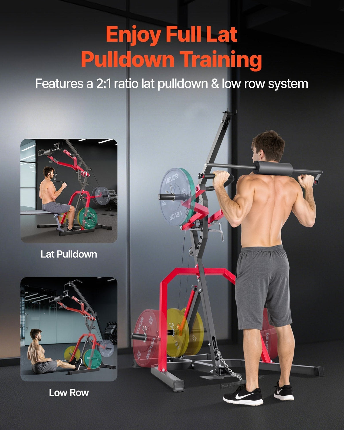 VEVOR HM2901A Leverage Home Gym with Lat Pulldown & Low Row