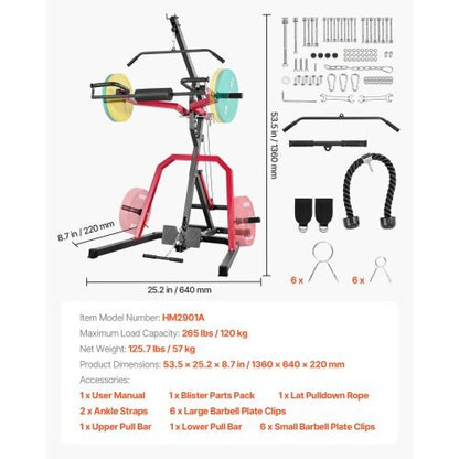 VEVOR HM2901A Leverage Home Gym with Lat Pulldown & Low Row