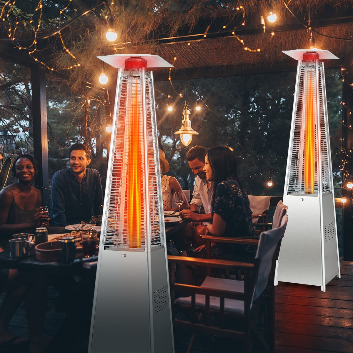 DirectDeals 42,000 BTU Pyramid Propane Patio Heater with Wheels