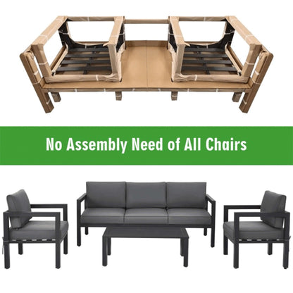 Alora 4-Piece Premium Outdoor Aluminum Furniture Set For Backyard & Poolside (SAK73532)