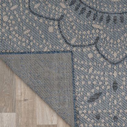 Blue Medallion Indoor/Outdoor Area Rug — Fade Resistant for Living Room, Dining Room and Office, 7'10" X 10'