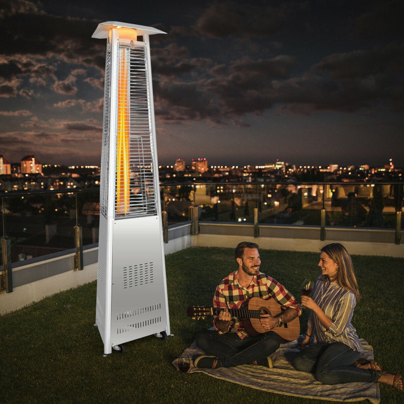 42,000 BTU Stainless Steel Pyramid Patio Heater with Wheels