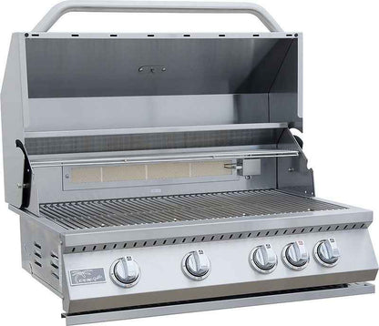 KoKoMo 7'6" x 9' Outdoor Kitchen Island With Built-In Fire Feature, Grill & Weather-Resistant Construction
