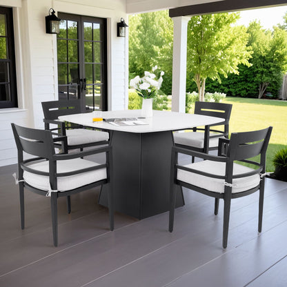 5-Piece Patio Dining Set with Sintered Stone Table & Sunbrella® Cushions