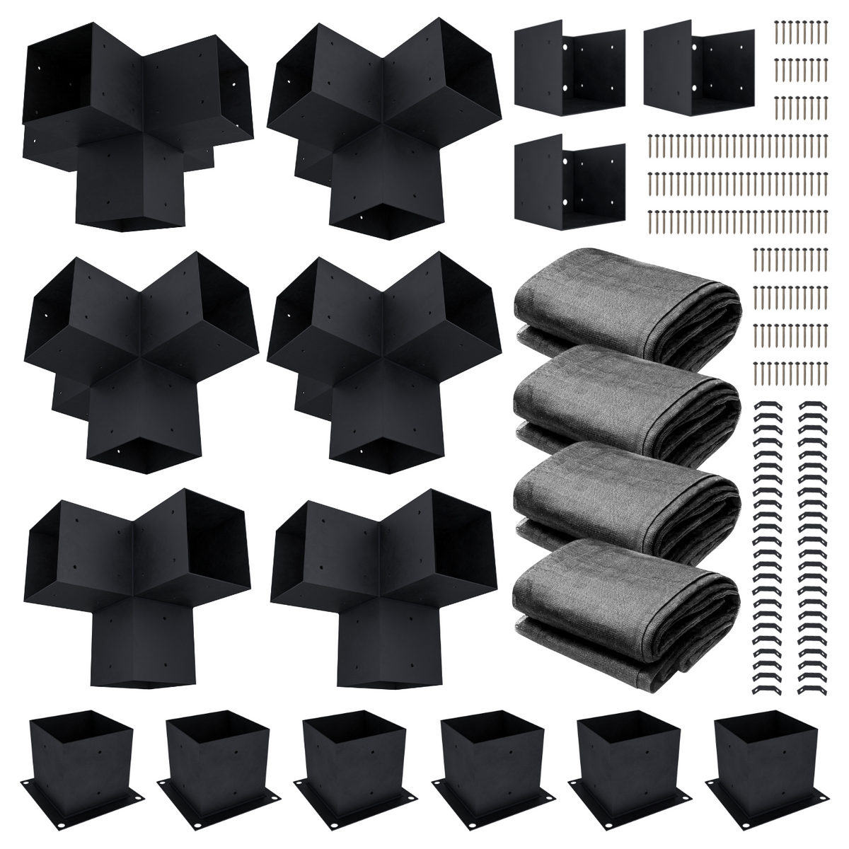 Zen Pergola DIY Attached Pergola Bracket Kit With Shade Canopies – 6-Post, Any Size Up to 24'x24', 95% UV Block, 4x4 or 6x6 Steel Brackets, 5-Year Warranty