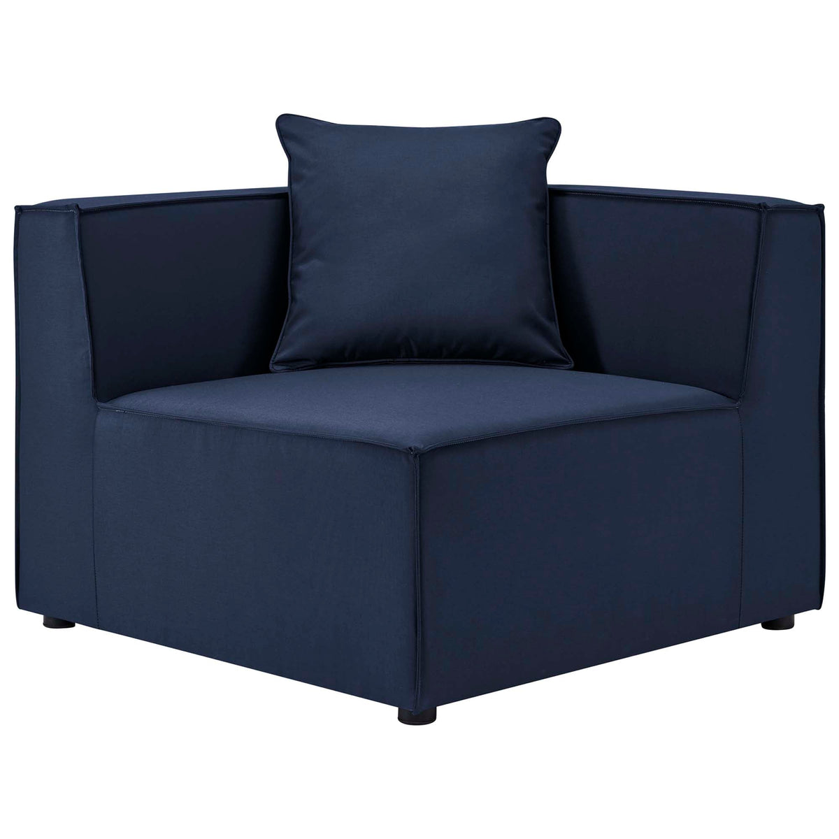 Modway Saybrook 8-Piece Outdoor Upholstered Sectional Sofa – Modular, UV-Resistant, Removable Covers, White, Gray, or Natural Navy