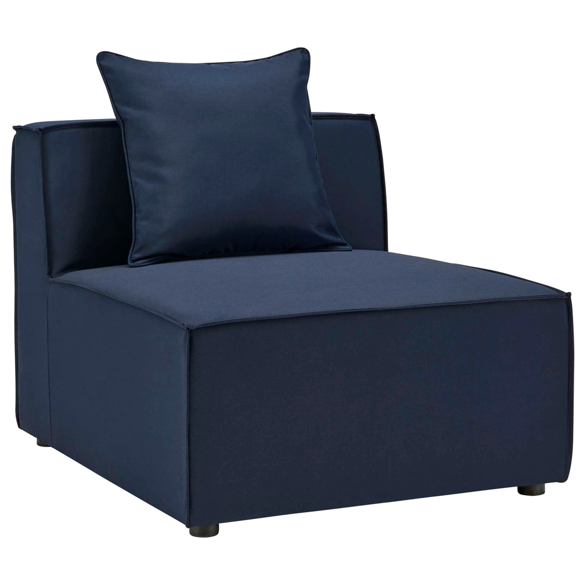 Modway Saybrook 8-Piece Outdoor Upholstered Sectional Sofa – Modular, UV-Resistant, Removable Covers, White, Gray, or Natural Navy