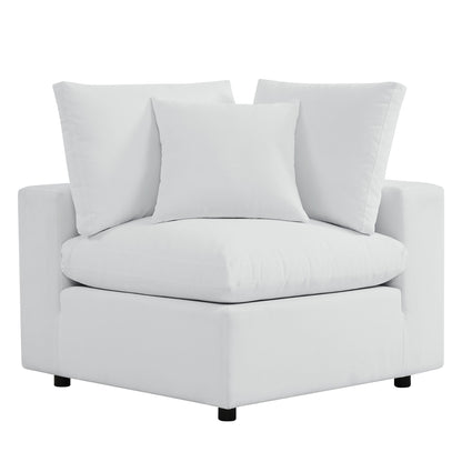 Modway Saybrook 8-Piece Outdoor Upholstered Sectional Sofa – Modular, UV-Resistant, Removable Covers, White, Gray, or Natural Navy