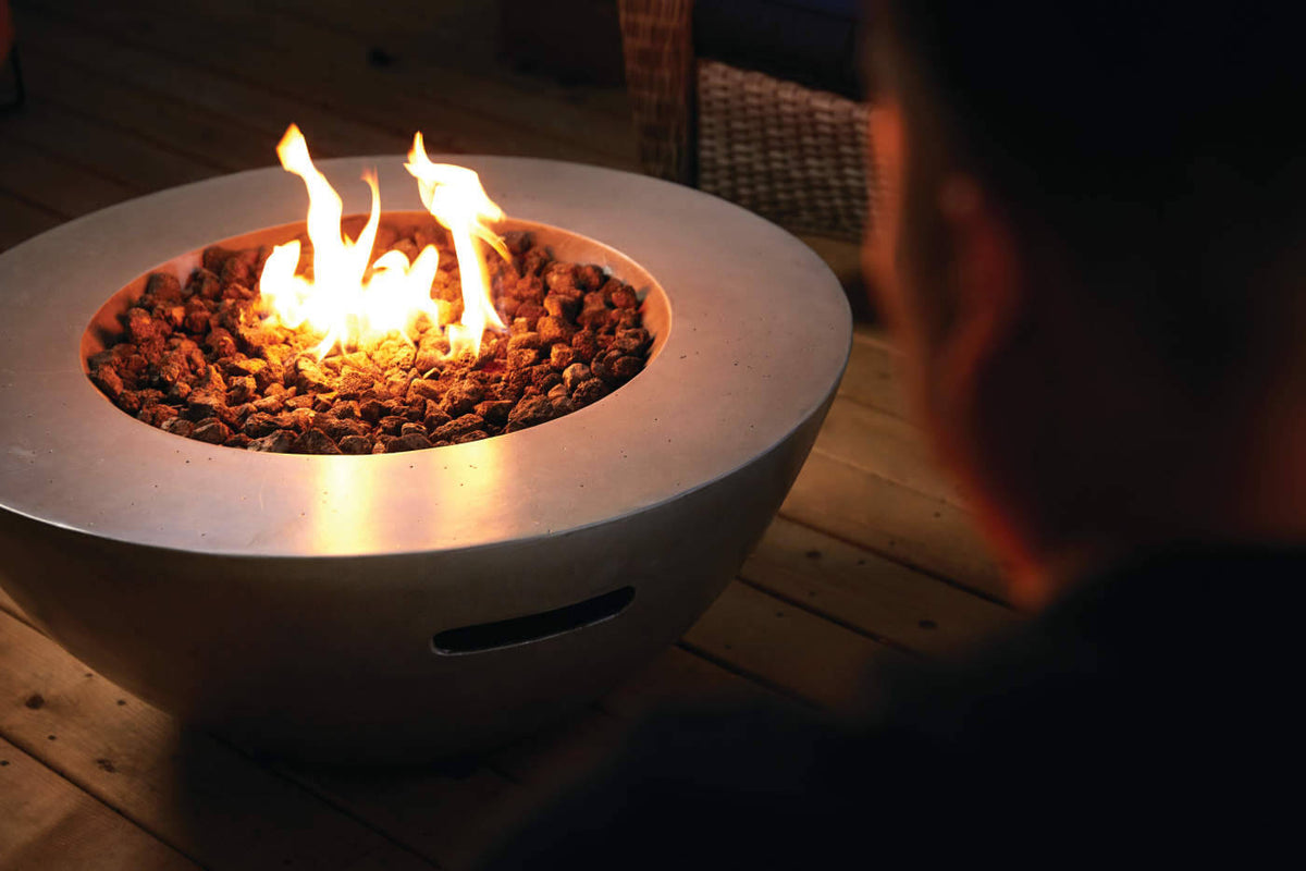Patio Elegance Nexus 36" Round Outdoor Propane Fire Table With Adjustable Flame, Safety Shut-Off & Weather-Resistant Build