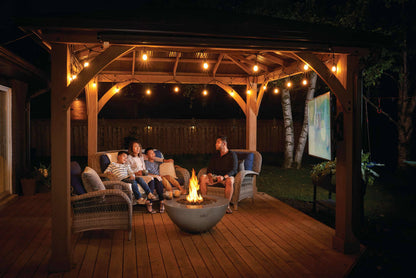 Patio Elegance Nexus 36" Round Outdoor Propane Fire Table With Adjustable Flame, Safety Shut-Off & Weather-Resistant Build