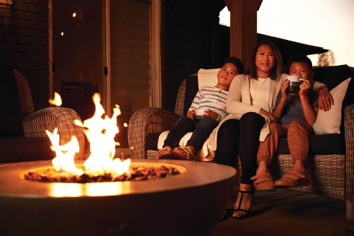 Patio Elegance Nexus 36" Round Outdoor Propane Fire Table With Adjustable Flame, Safety Shut-Off & Weather-Resistant Build