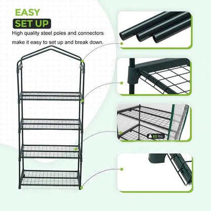 Mini Portable Greenhouse With Frame – Waterproof, Temperature-Retaining Cover for Patio, Balcony & Outdoor Use (69x49x158cm)