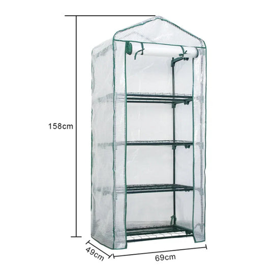 Mini Portable Greenhouse With Frame – Waterproof, Temperature-Retaining Cover for Patio, Balcony & Outdoor Use (69x49x158cm)