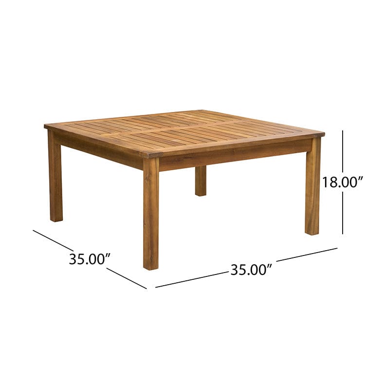 Acacia Wood Patio Chat Set – Teak Finish, Cream, Blue or Green Cushions