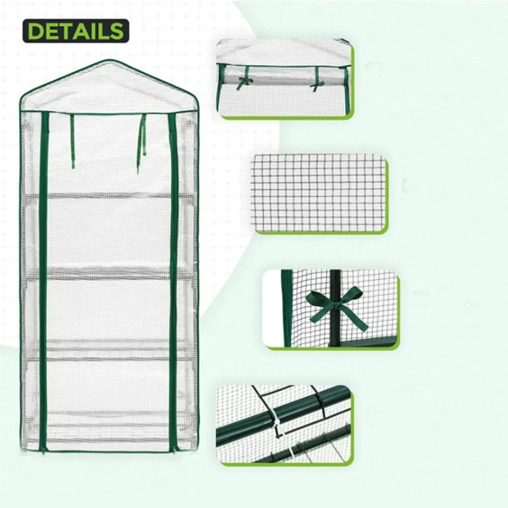 Mini Portable Greenhouse With Frame – Waterproof, Temperature-Retaining Cover for Patio, Balcony & Outdoor Use (69x49x158cm)