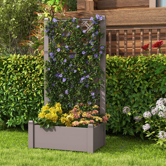 Self-Watering Raised Garden Bed Planter Box With Expandable Trellis & Water Level Indicator – 14 Gallon