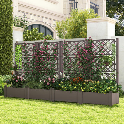 Self-Watering Raised Garden Bed Planter Box With Expandable Trellis & Water Level Indicator – 14 Gallon