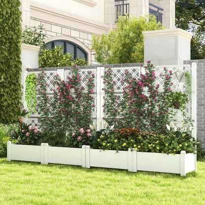 Self-Watering Raised Garden Bed Planter Box With Expandable Trellis & Water Level Indicator – 14 Gallon