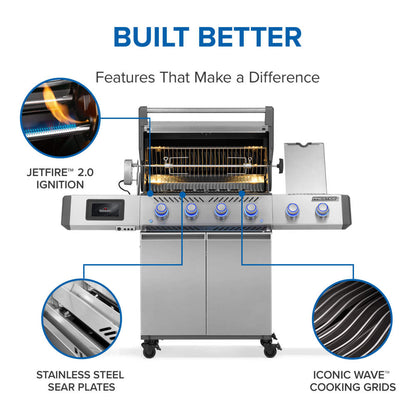 Napoleon Prestige PRO 500 Smart Gas Grill – 4 Burners & Infrared Sear Zone