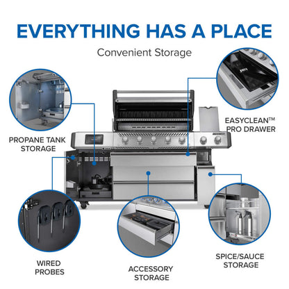 Napoleon Prestige® PRO 665 Elite 5-Burner Gas Grill With Smart Technology, Electric Smoker Box, SIZZLE ZONE® & Rotisserie Kit