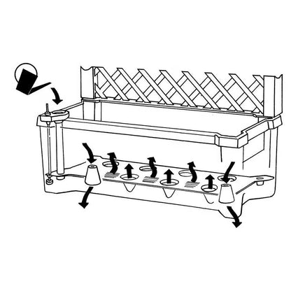 Gray Self-Watering Planter with Trellis & Locking Wheels