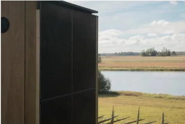 Thermasol Solaris Solar-Powered Outdoor Sauna – Tile Oak, 2–5 Person, Off-Grid, Panoramic Glass Wall, Pre-Assembled, Designed in Finland