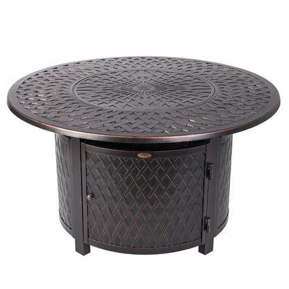 Fire Sense Verona 44" Round Aluminum Propane Fire Pit Table – 55,000 BTU