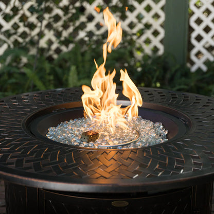 Fire Sense Verona 44" Round Aluminum Propane Fire Pit Table – 55,000 BTU