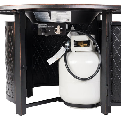 Fire Sense Verona 44" Round Aluminum Propane Fire Pit Table – 55,000 BTU