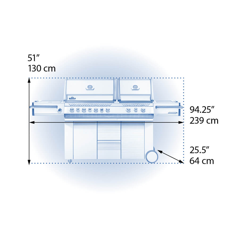 Napoleon Prestige PRO 825 RSBI Dual-Hood Gas Grill – 123,000 BTU