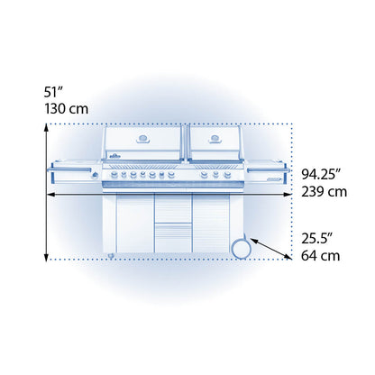 Napoleon Prestige PRO 825 RSBI Dual-Hood Gas Grill – 123,000 BTU