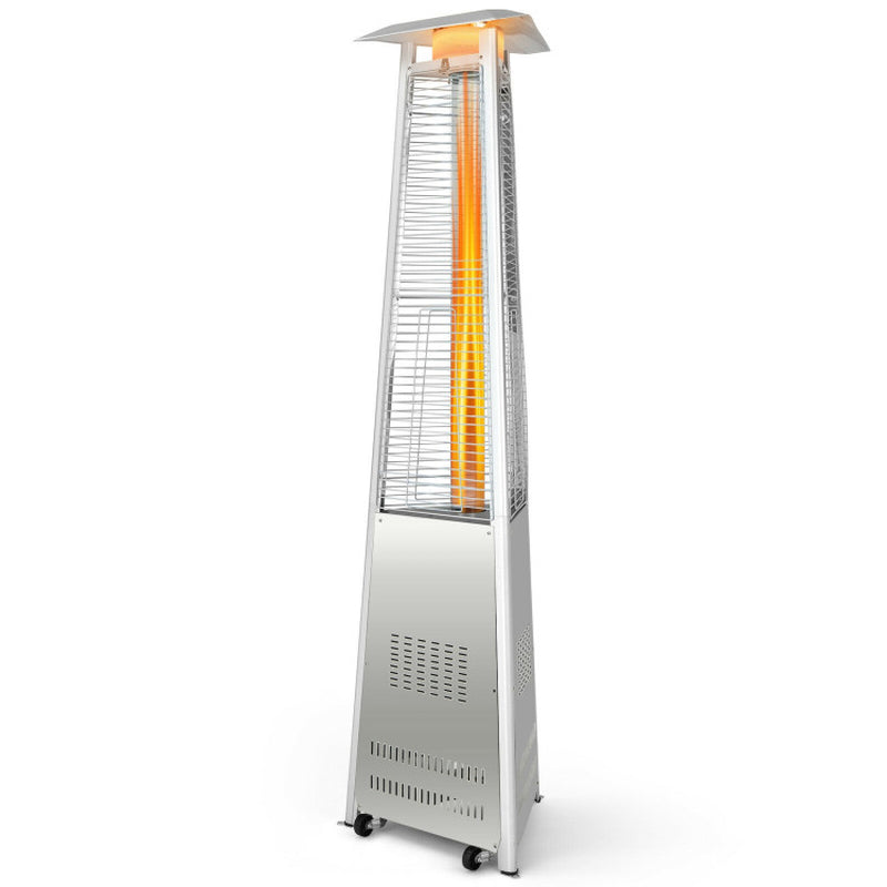 42,000 BTU Stainless Steel Pyramid Patio Heater with Wheels