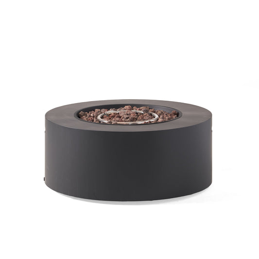 Round Dark Grey Iron Outdoor Fire Pit