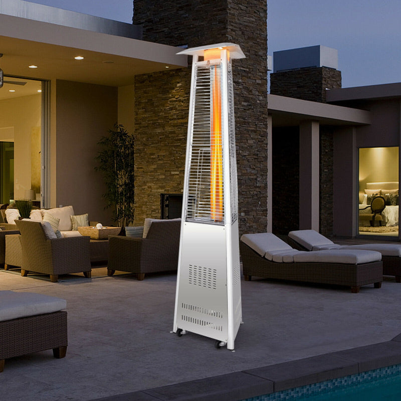 42,000 BTU Stainless Steel Pyramid Patio Heater with Wheels