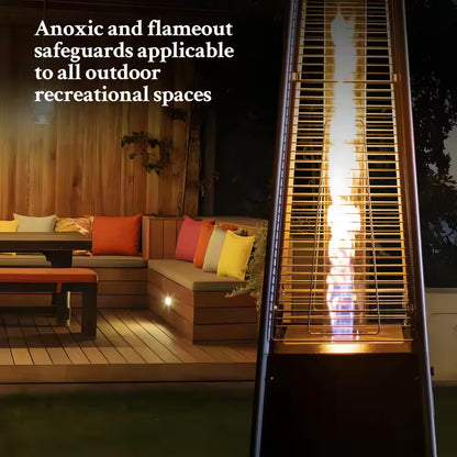 Outdoor 40,000 BTU Brown Propane Heater, Steel Pyramid Flame Heater